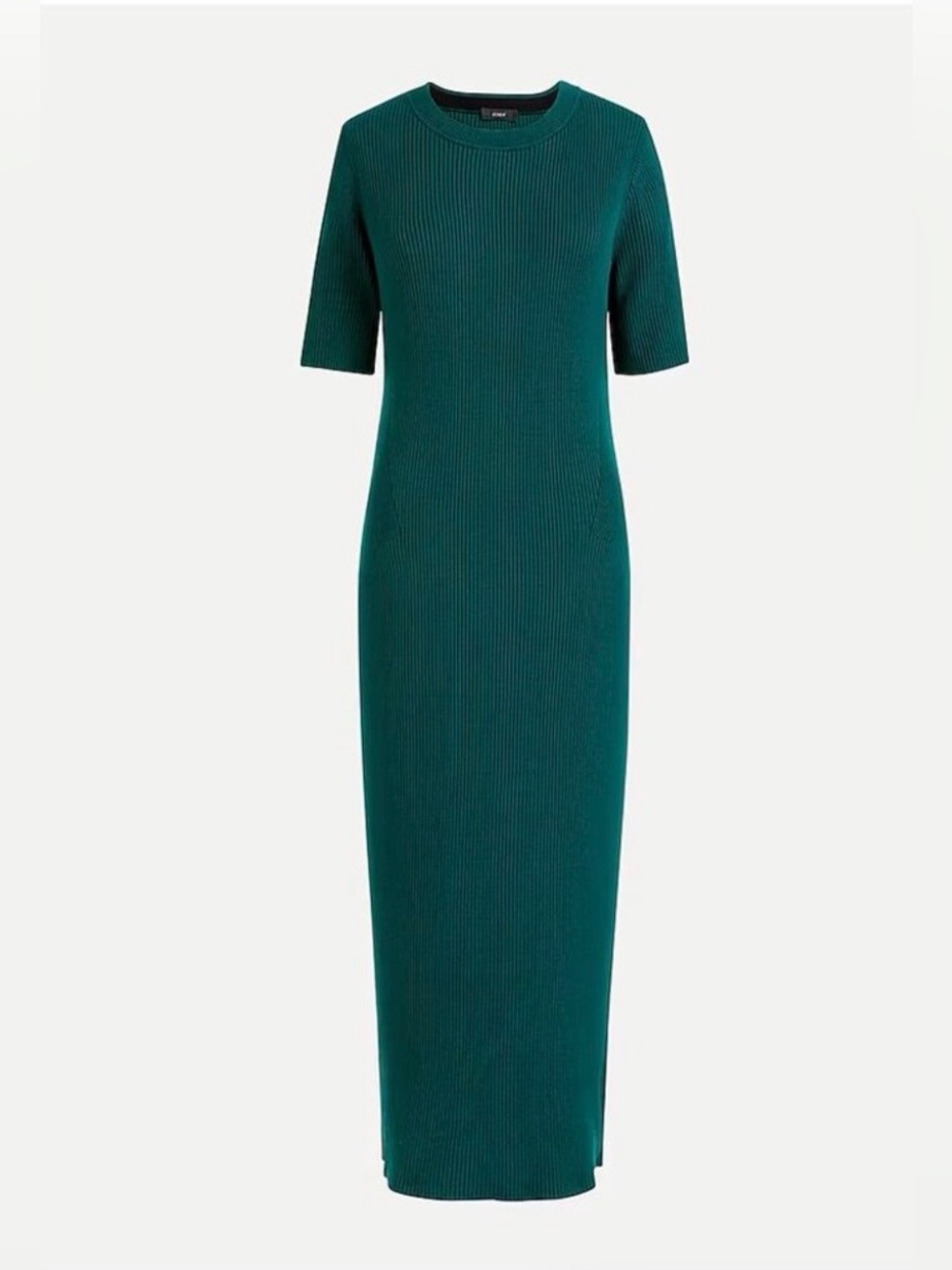J.Crew Dark Spruce Green Ribbed Knit Midi Dress - Sleek Women’s Dress NWT